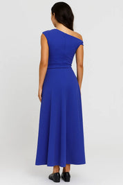 One-shoulder maxi jurk met tailleceintuur - Celeste