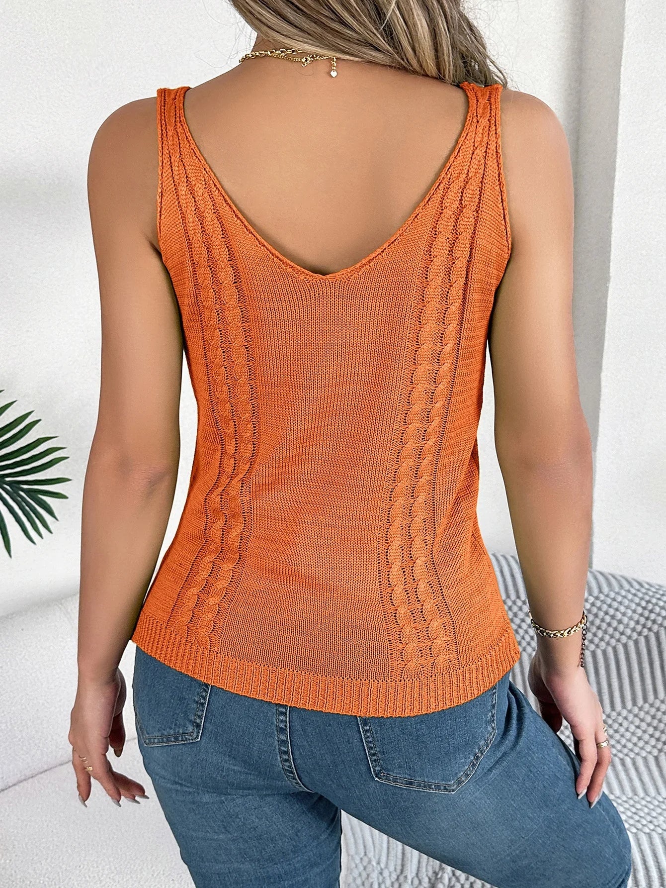 Open-knit chevron tanktop – Bayside