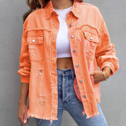 Oranje casual denim jacket
