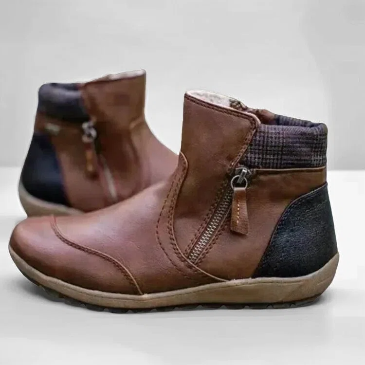 Orthopedische dames enkellaarsjes met rits en ondersteunende zool