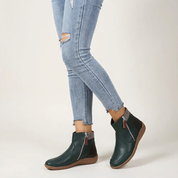 Orthopedische dames enkellaarsjes met rits en ondersteunende zool