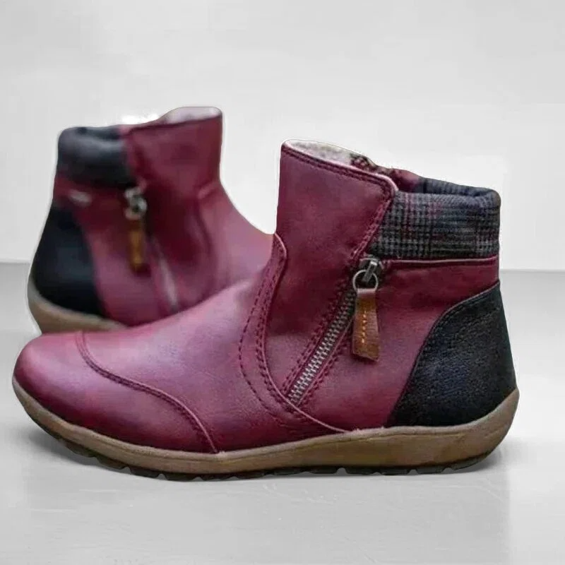 Orthopedische dames enkellaarsjes met rits en ondersteunende zool