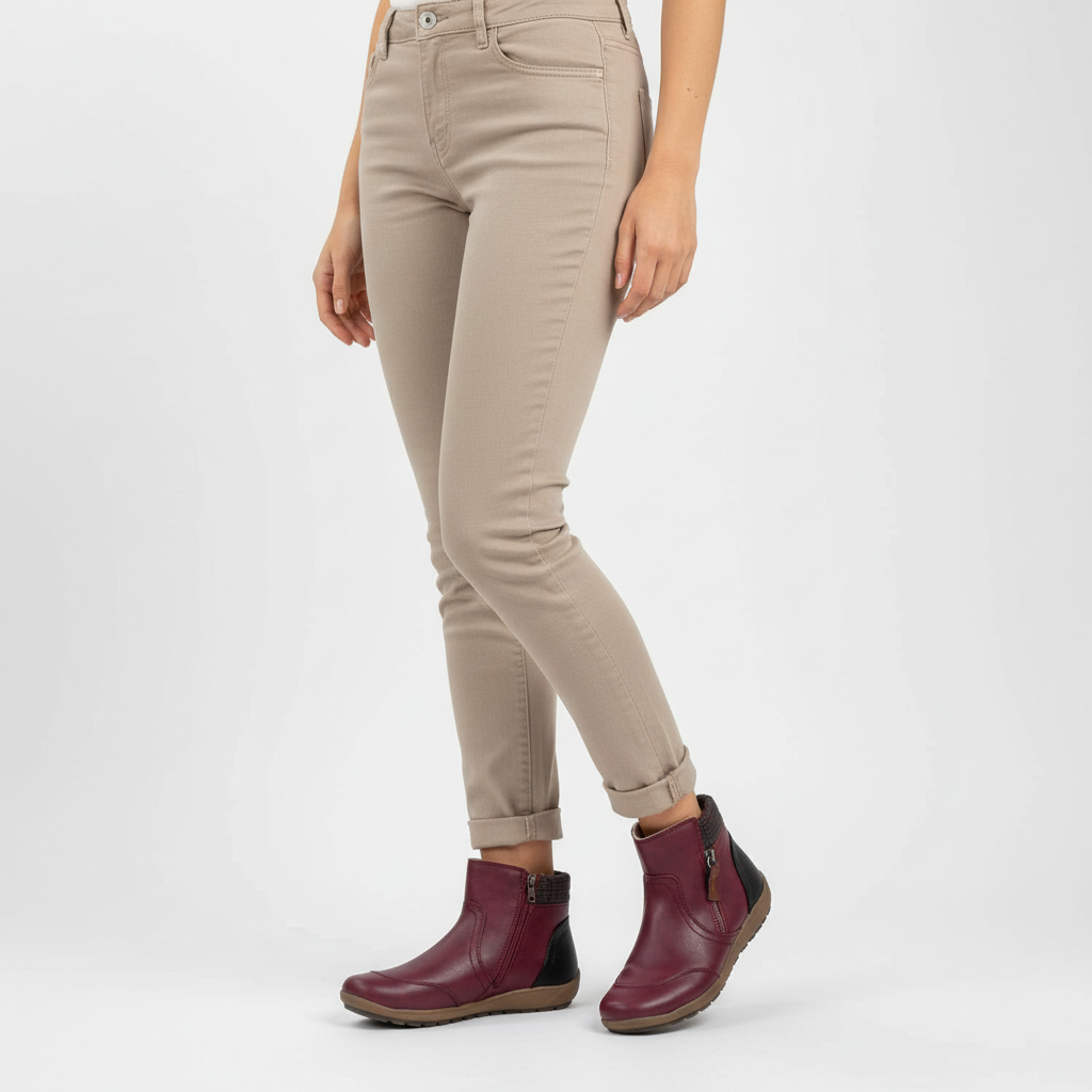 Orthopedische dames enkellaarsjes met rits en ondersteunende zool