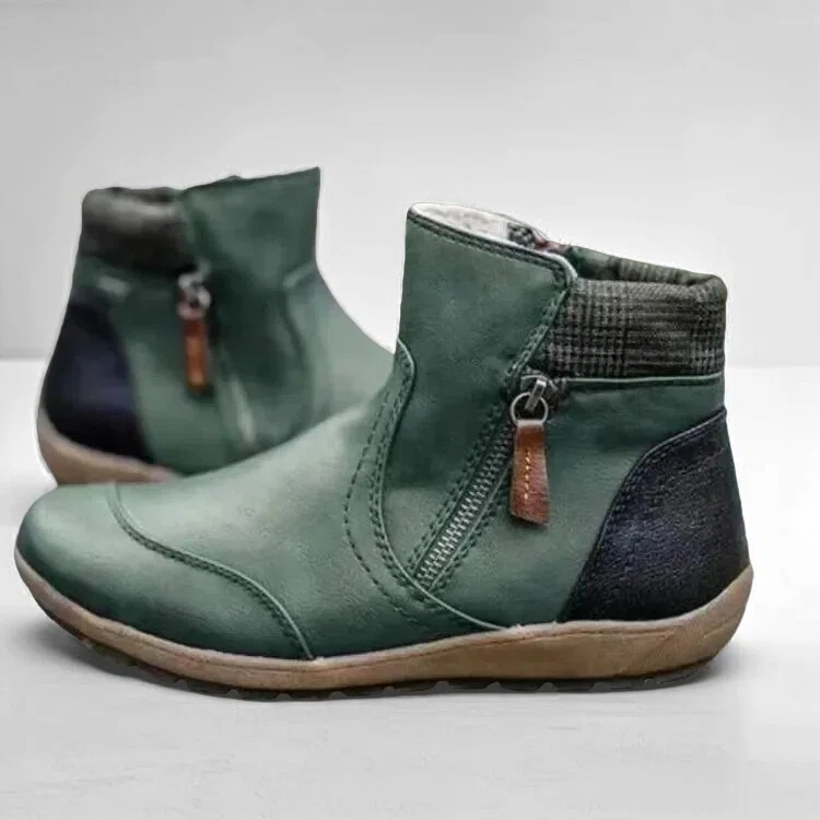 Orthopedische dames enkellaarsjes met rits en ondersteunende zool