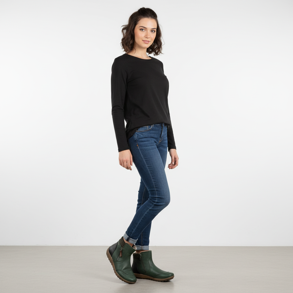 Orthopedische dames enkellaarsjes met rits en ondersteunende zool