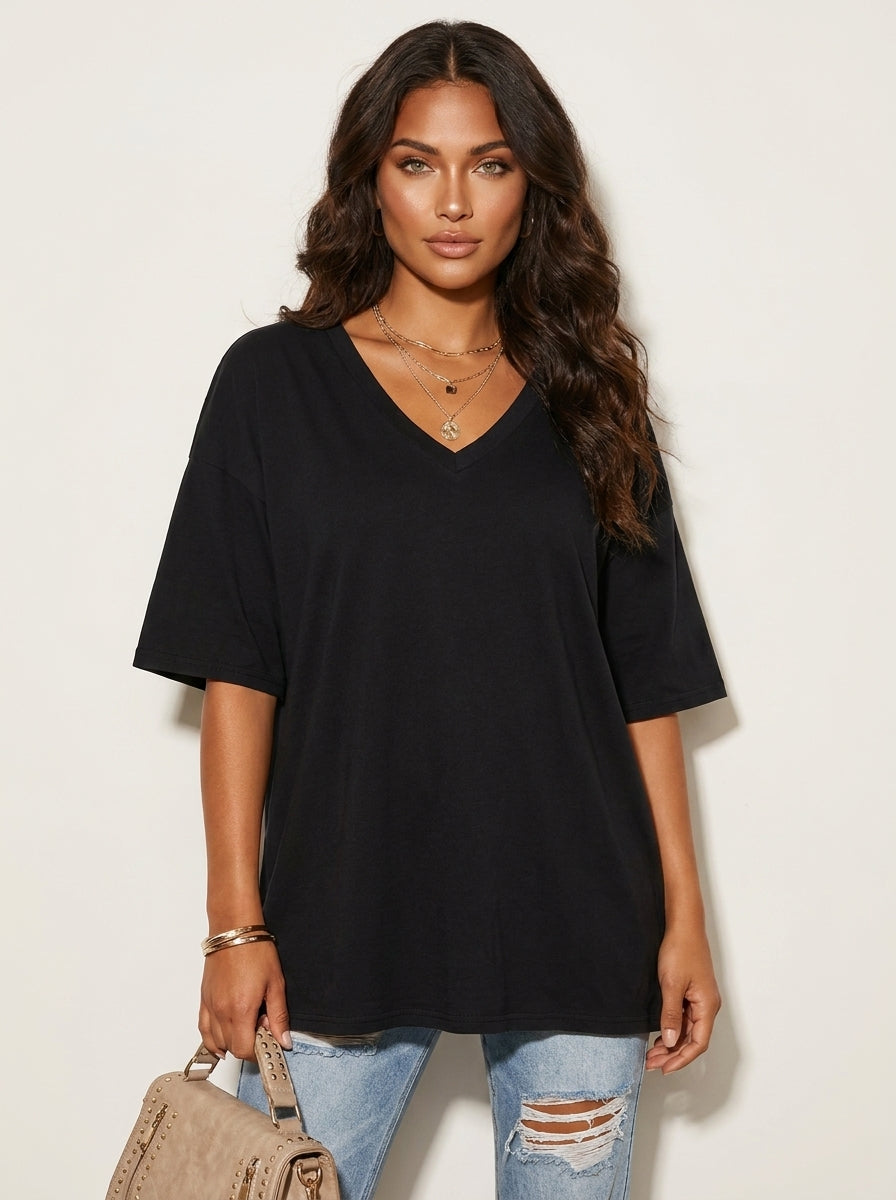 Oversized V-hals T-shirt - Sophie