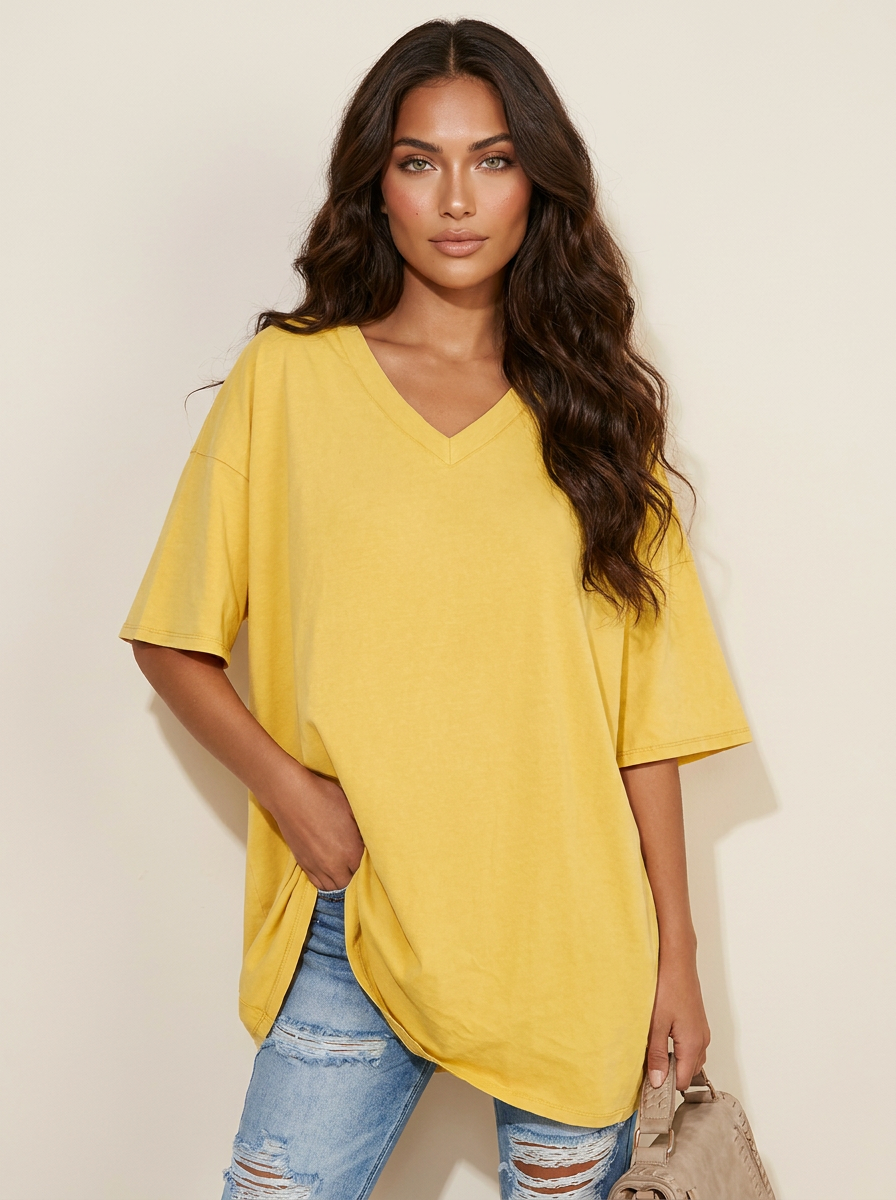 Oversized V-hals T-shirt - Sophie