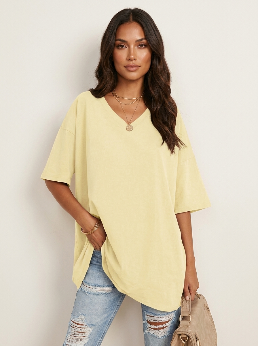 Oversized V-hals T-shirt - Sophie