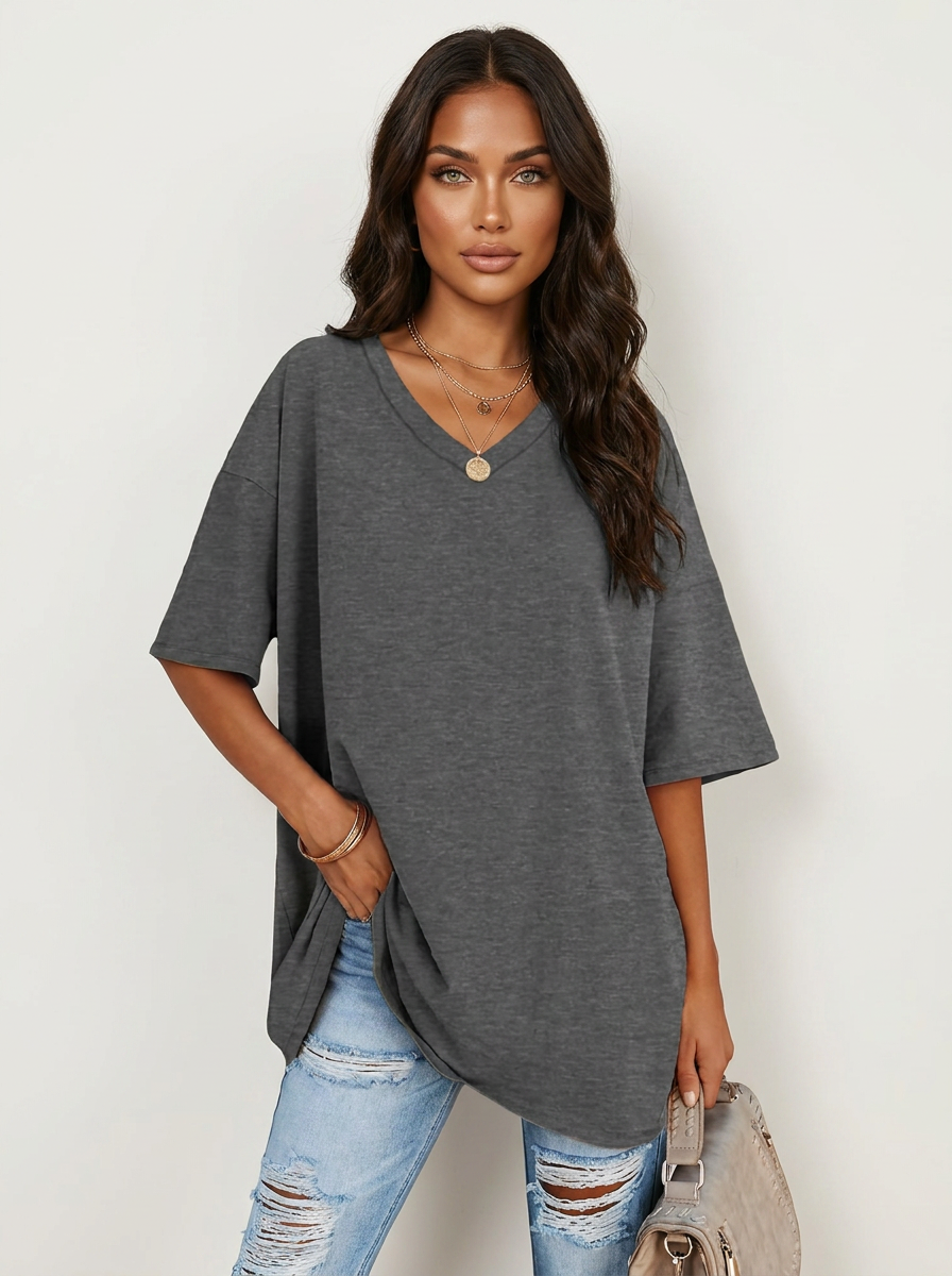 Oversized V-hals T-shirt - Sophie