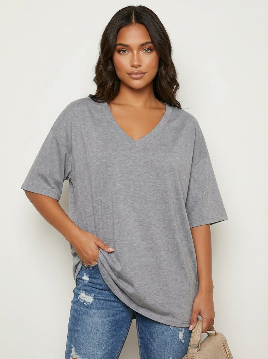Oversized V-hals T-shirt - Sophie