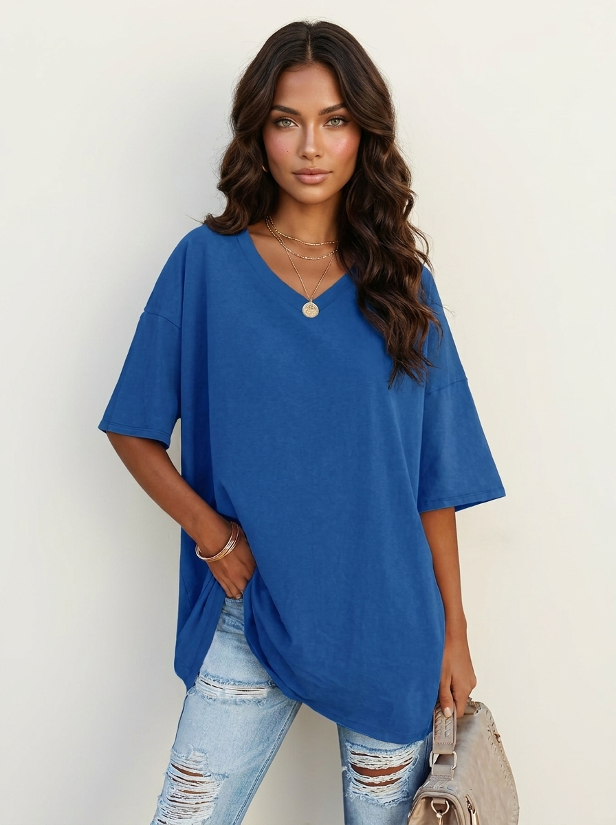 Oversized V-hals T-shirt - Sophie