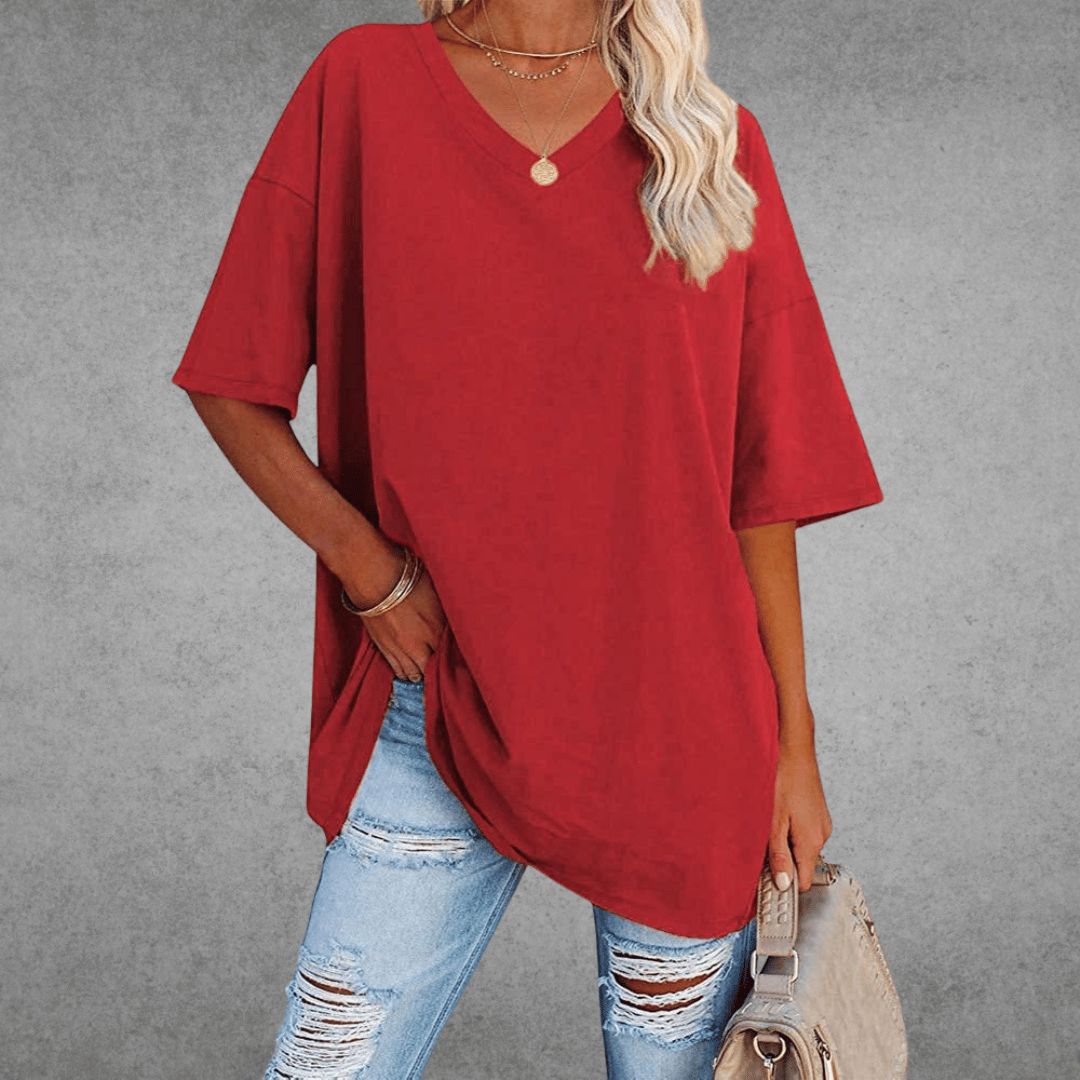 Oversized V-hals T-shirt - Sophie
