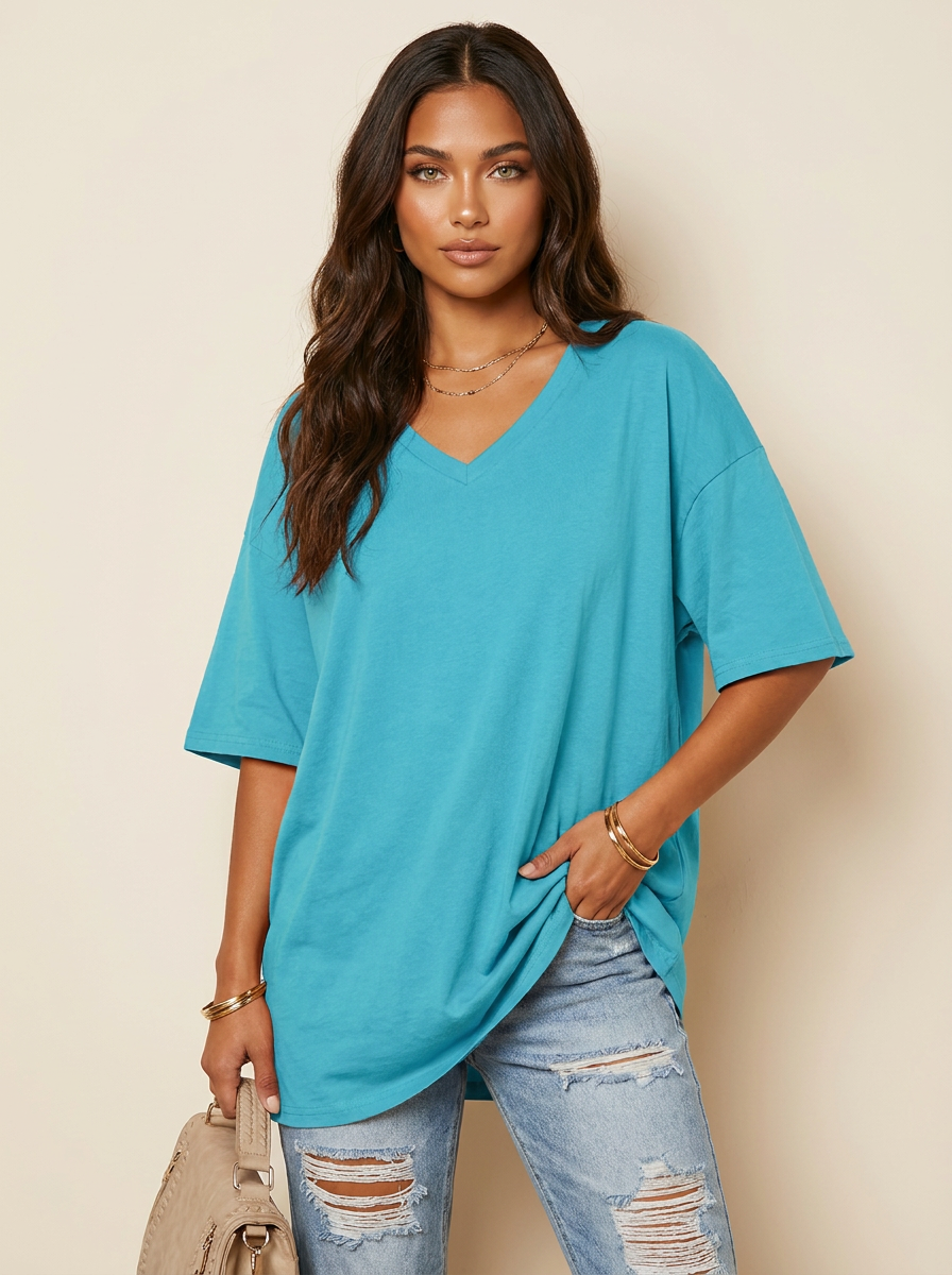 Oversized V-hals T-shirt - Sophie