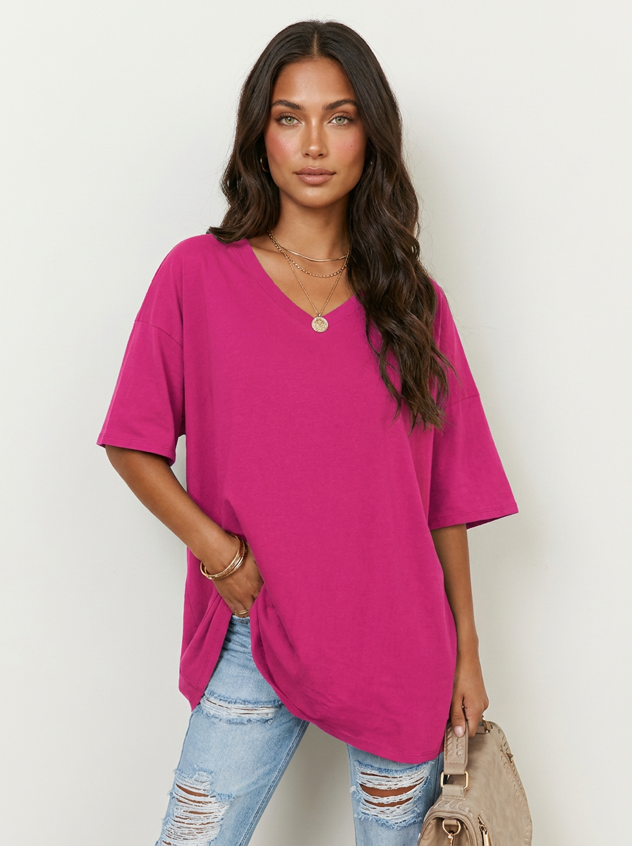 Oversized V-hals T-shirt - Sophie