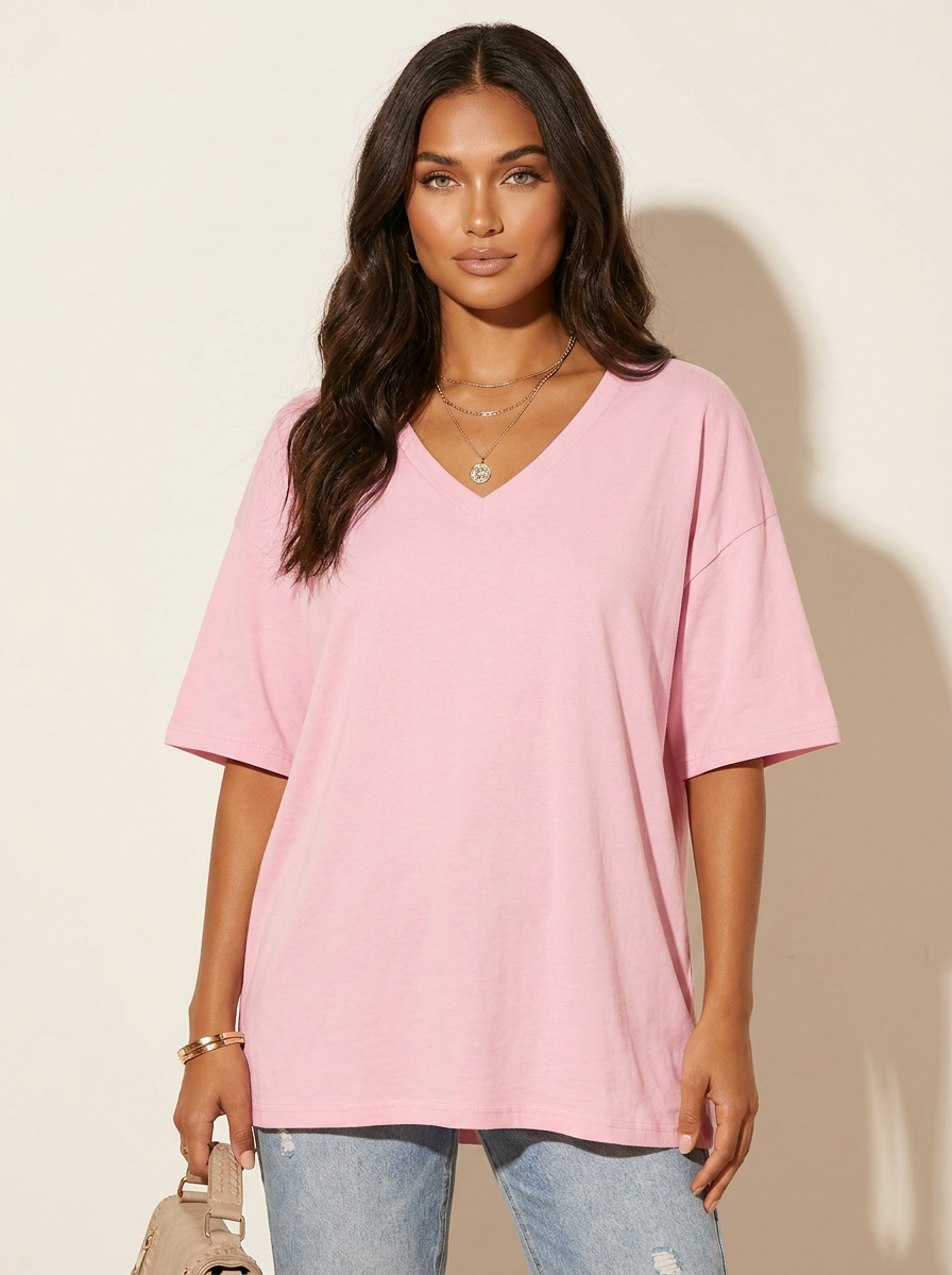 Oversized V-hals T-shirt - Sophie