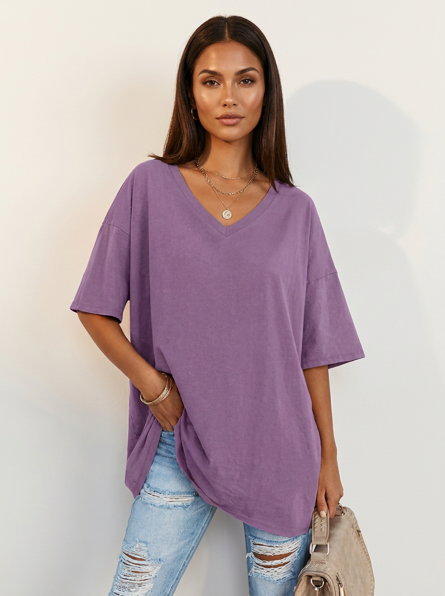 Oversized V-hals T-shirt - Sophie