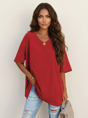Oversized V-hals T-shirt - Sophie