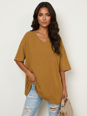 Oversized V-hals T-shirt - Sophie