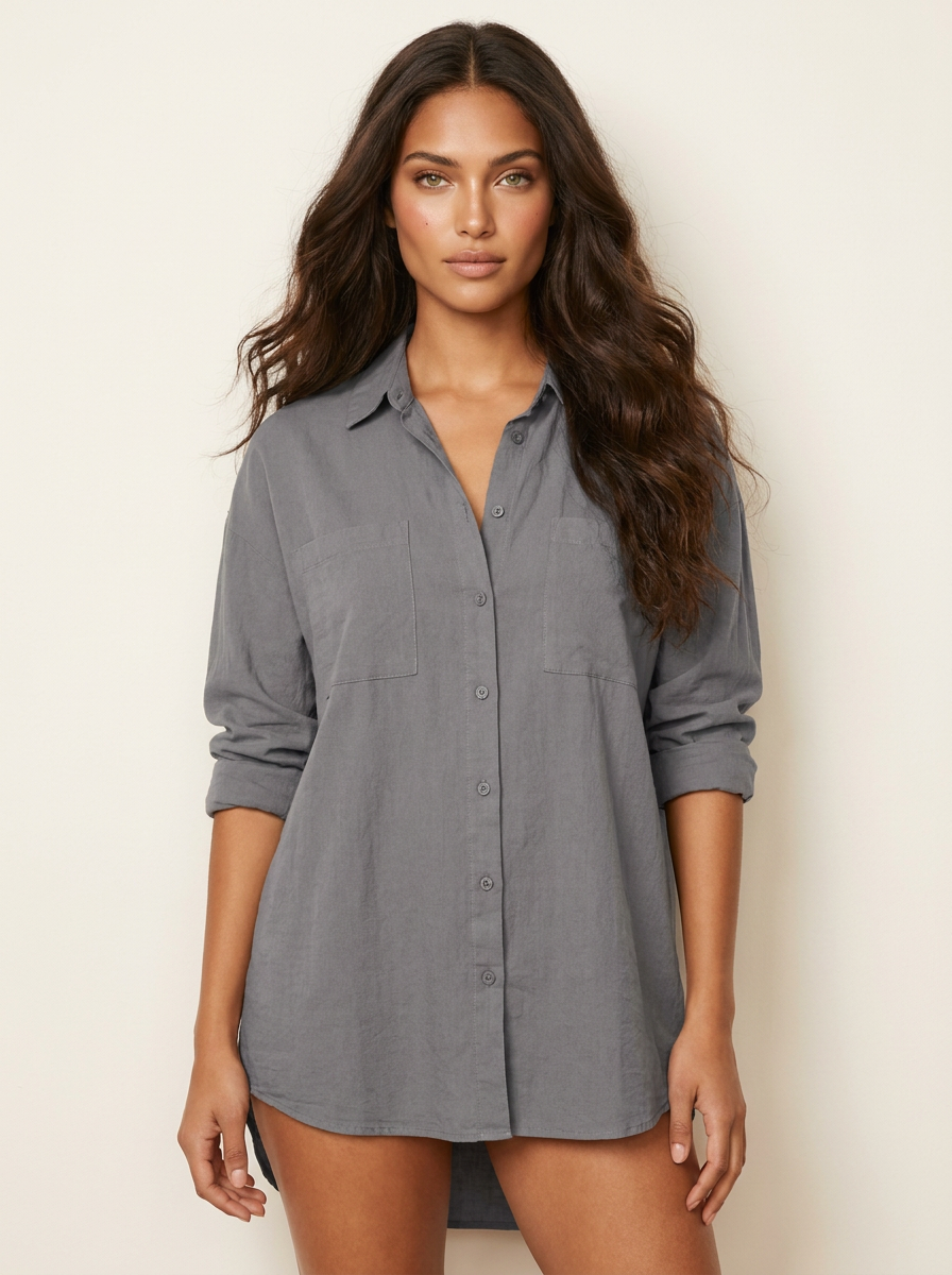 Oversized blouse met borstzakken - Sabrina