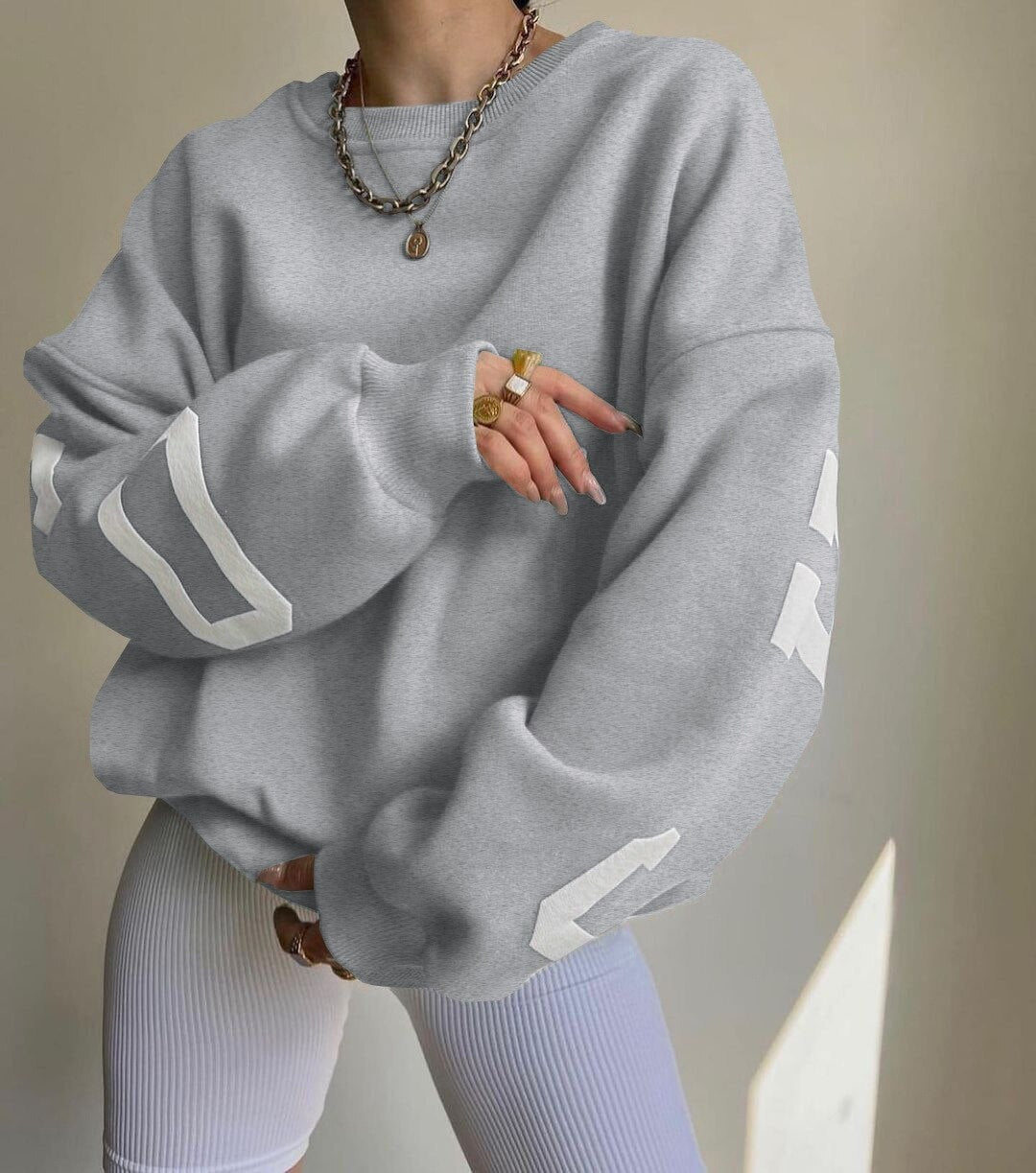Oversized comfy dames sweater met grafische print