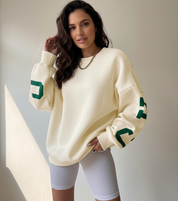 Oversized comfy dames sweater met grafische print