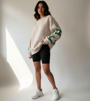 Oversized comfy dames sweater met grafische print