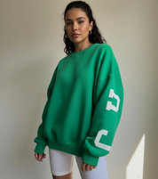 Oversized comfy dames sweater met grafische print