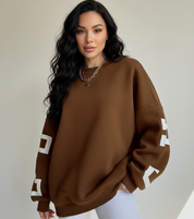 Oversized comfy dames sweater met grafische print