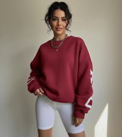 Oversized comfy dames sweater met grafische print