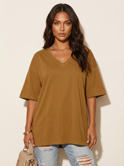 Oversized dames T-shirt met V-hals - Luna