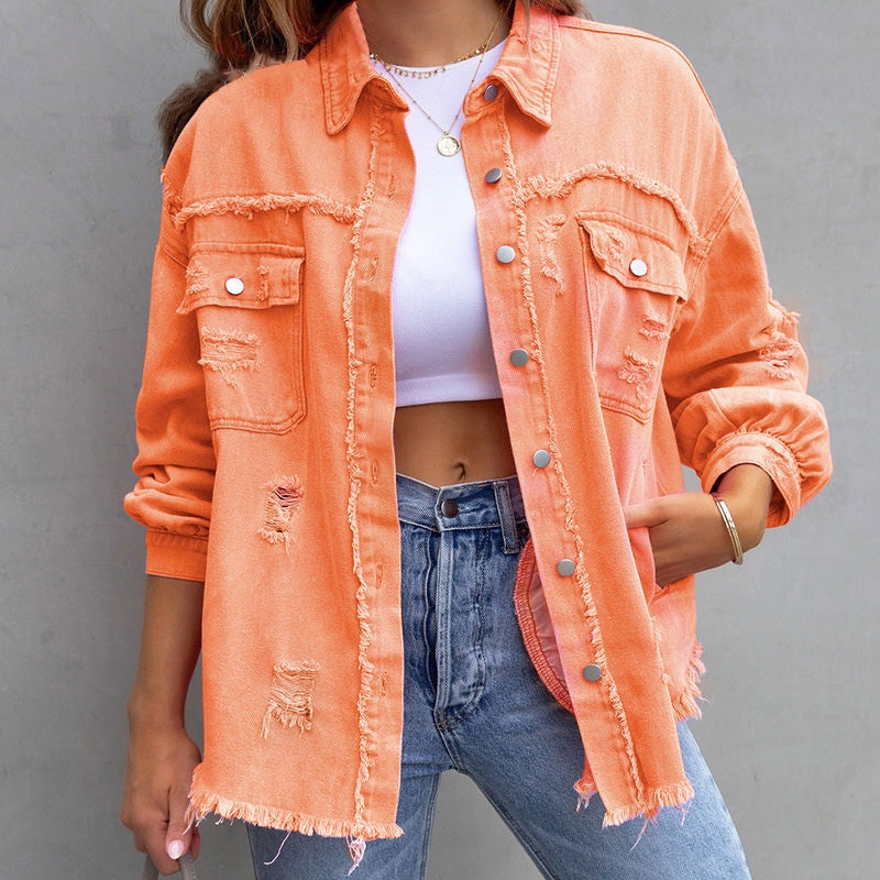 Oversized destroyed denim jacket - Nova
