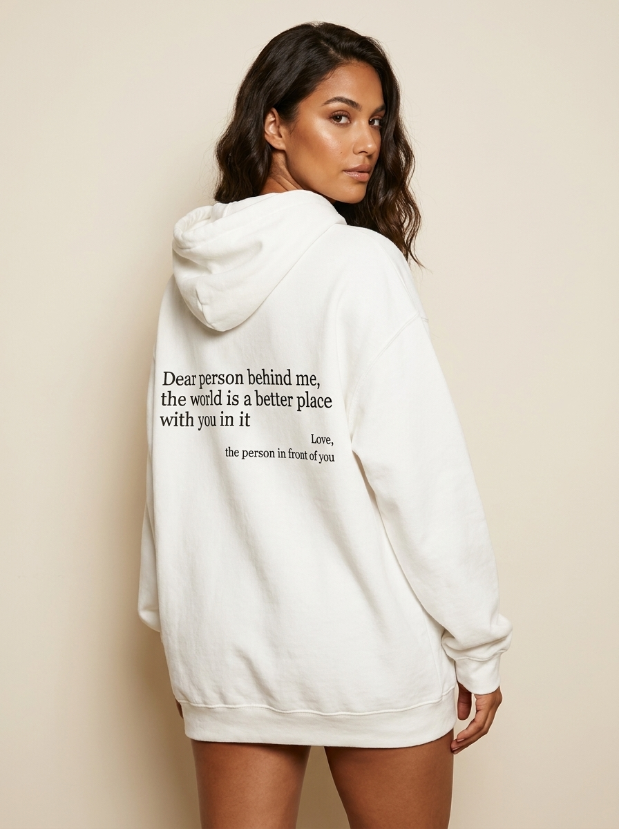Oversized hoodie met inspirerende quote - Emma
