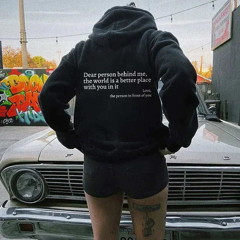 Oversized hoodie met inspirerende quote - Emma