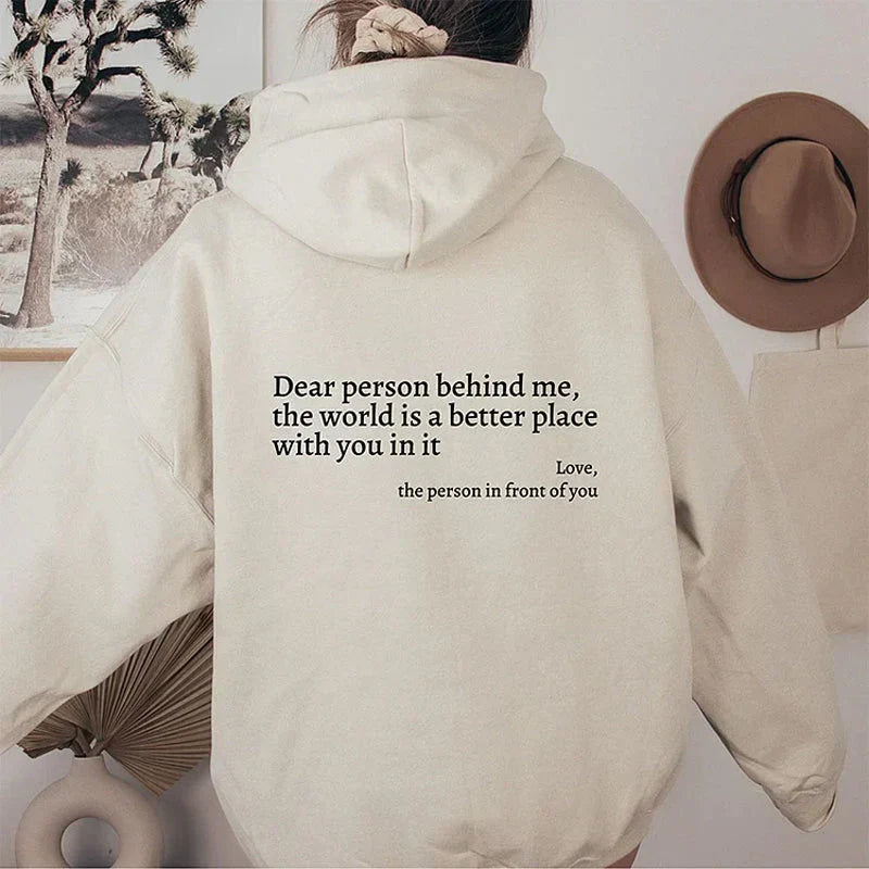 Oversized hoodie met inspirerende quote - Emma