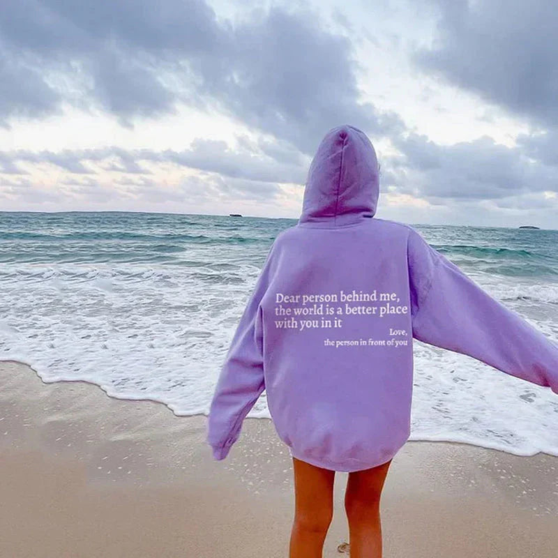 Oversized hoodie met inspirerende quote - Emma