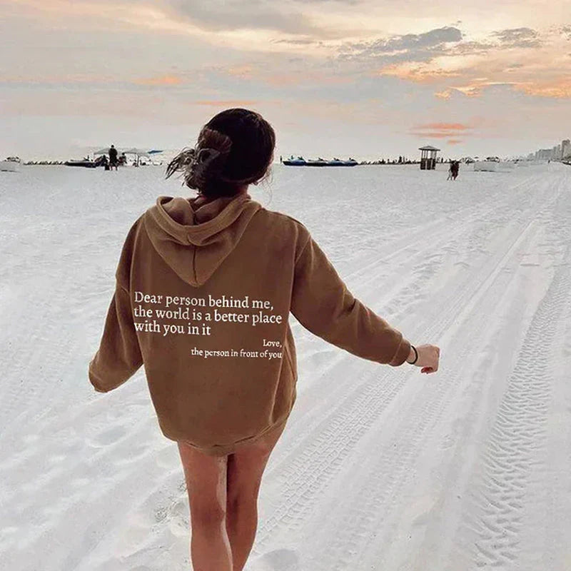 Oversized hoodie met inspirerende quote - Emma
