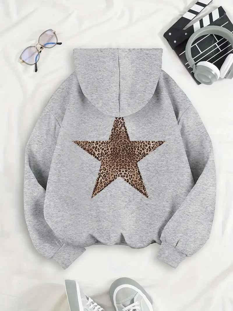 Oversized hoodie met leopard ster - Sophia