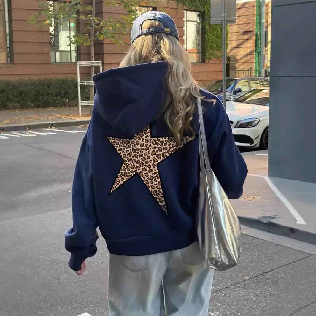 Oversized hoodie met leopard ster - Sophia