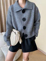 Oversized cardigan met brede kraag – Amélia