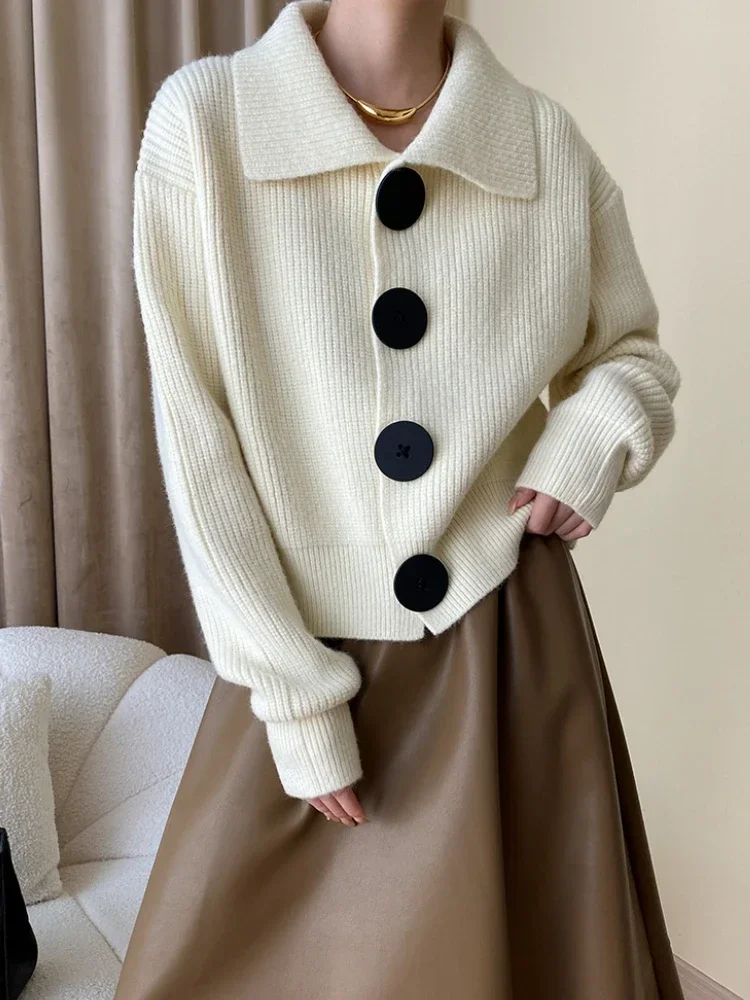 Oversized cardigan met brede kraag – Amélia