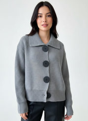 Oversized cardigan met brede kraag – Amélia