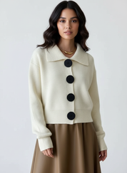 Oversized cardigan met brede kraag – Amélia