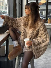 Oversized chunky knit trui met kabelstructuur voor dames – Gail