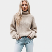 Oversized coltrui met grove knit voor dames