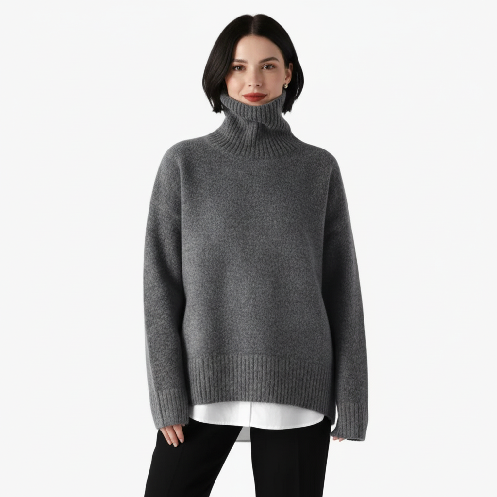 Oversized coltrui met hoge hals