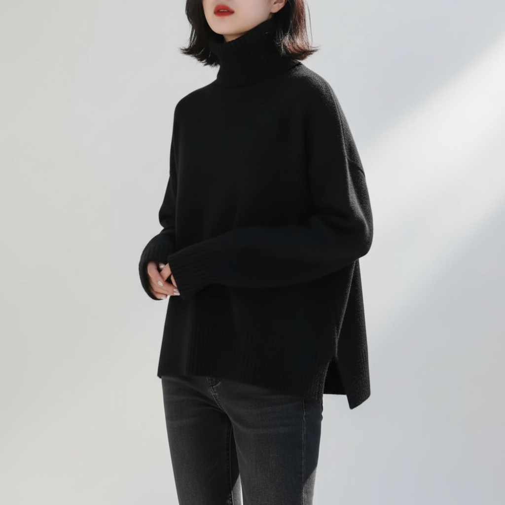 Oversized coltrui met hoge hals