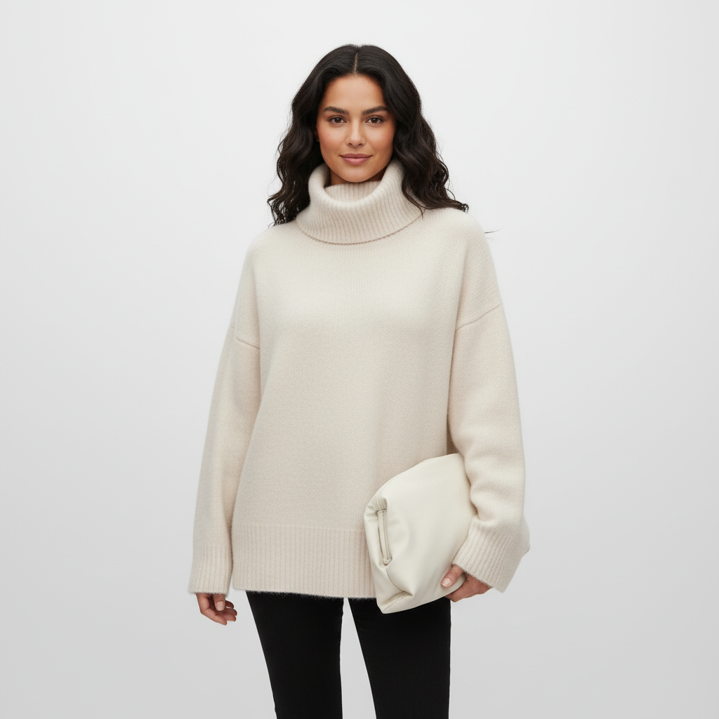 Oversized coltrui met hoge hals