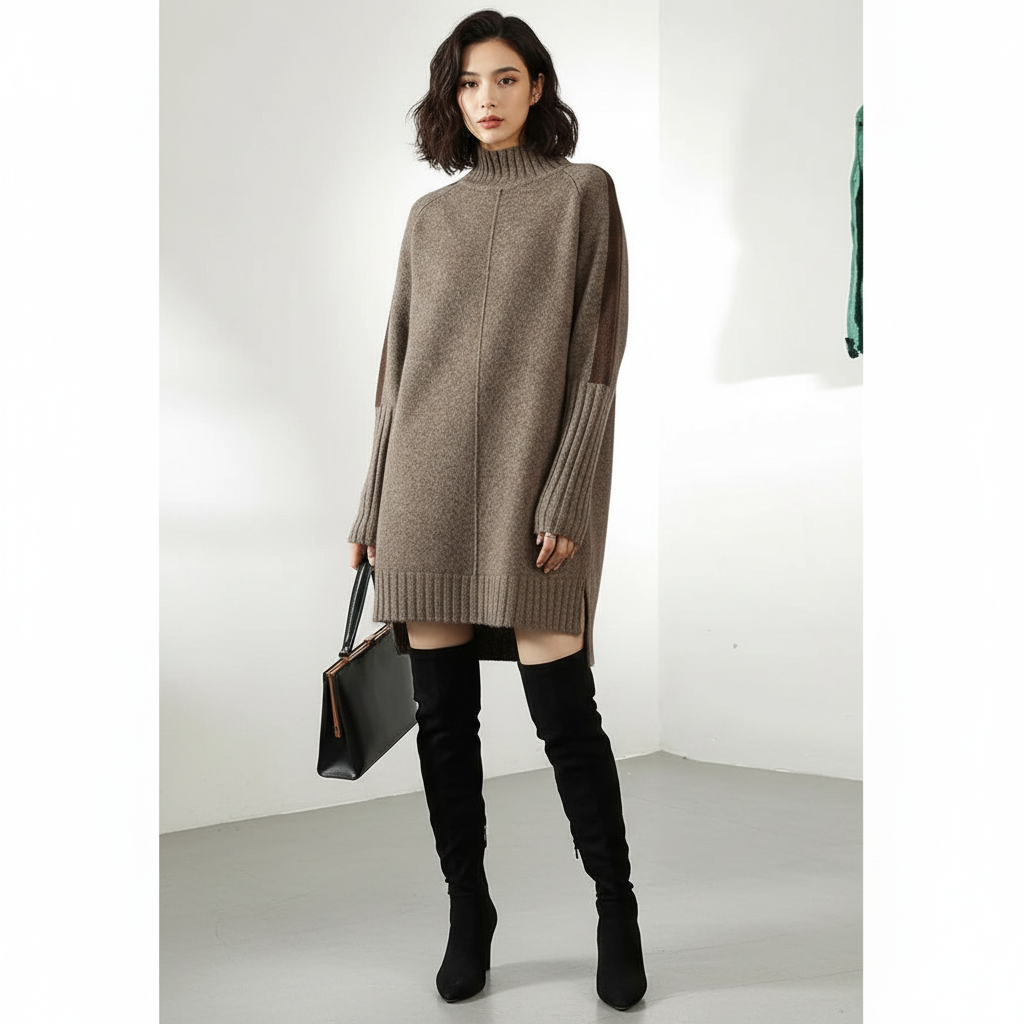Oversized coltrui sweaterjurk – Mila