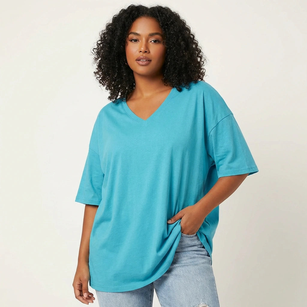 Oversized women’s V-neck T-shirt - Kate