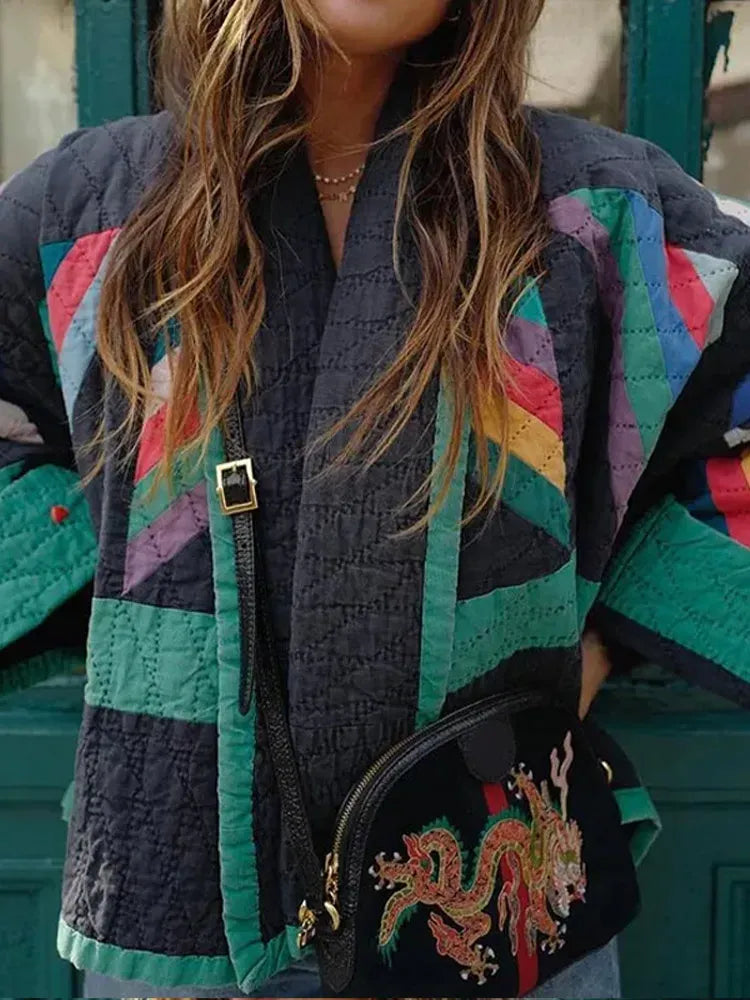 Oversized dames jas met kleurpatroon - Mirella